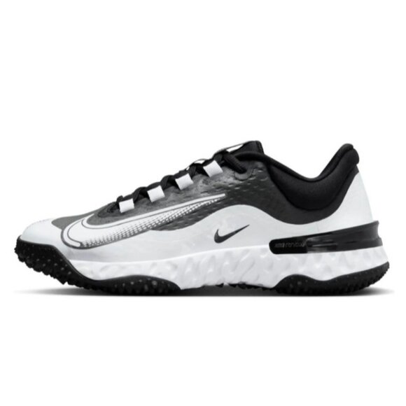 New! Size: 5.5 Women Nike Alpha Huarache Elite 4 TF Black/Iron Grey/White - Picture 2 of 6